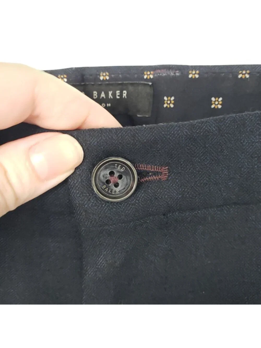 Ted Baker Mens SPECK Semi Plain Trouser Dress Pant Navy Blue Size 38R Pants